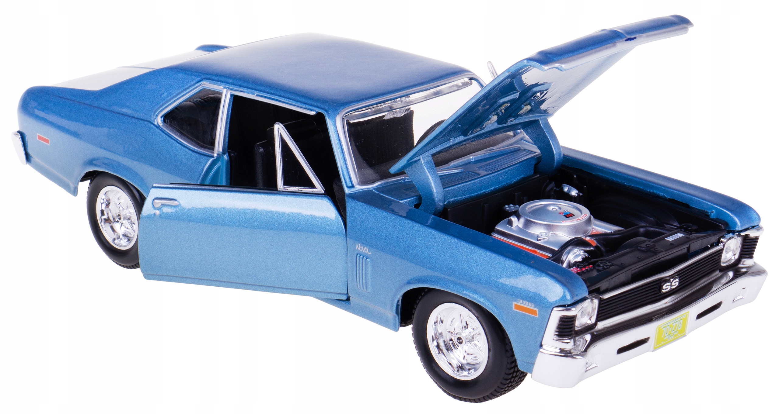 Chevrolet Nova Ss 1970 Model Kovový Maisto 1:24 Azurový