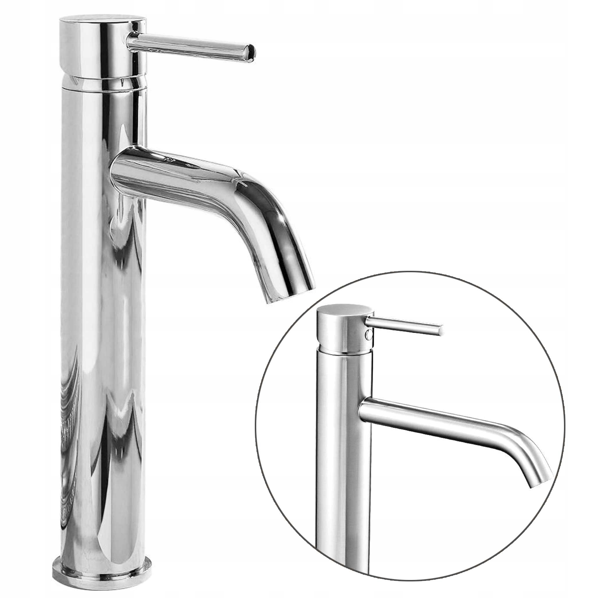 Umývadlová batéria Strieborná Chrómová Vysoká Do Umývadla Rea Lungo Lesk