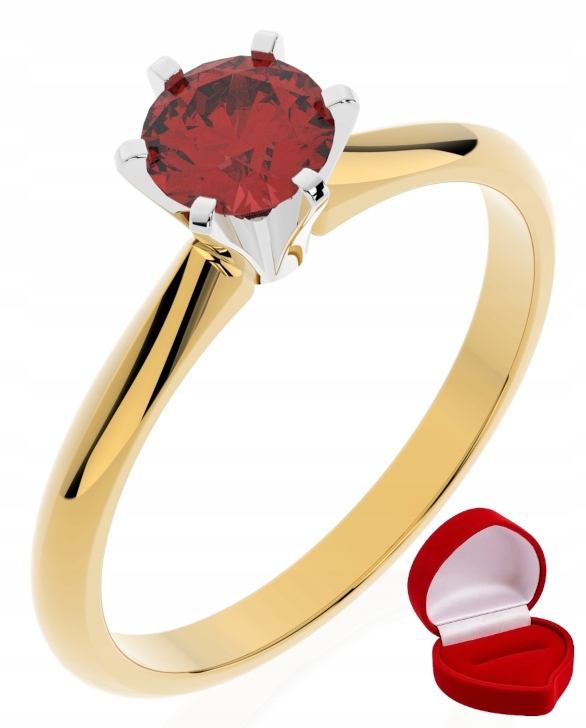 Zlatý Prstýnek 585 14k Rubín 0,50 ct Krabička R8