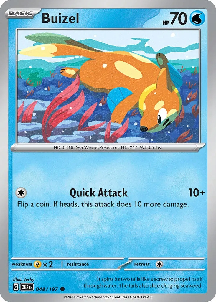Oryginalna Karta Pokemon Buizel (obf 048)