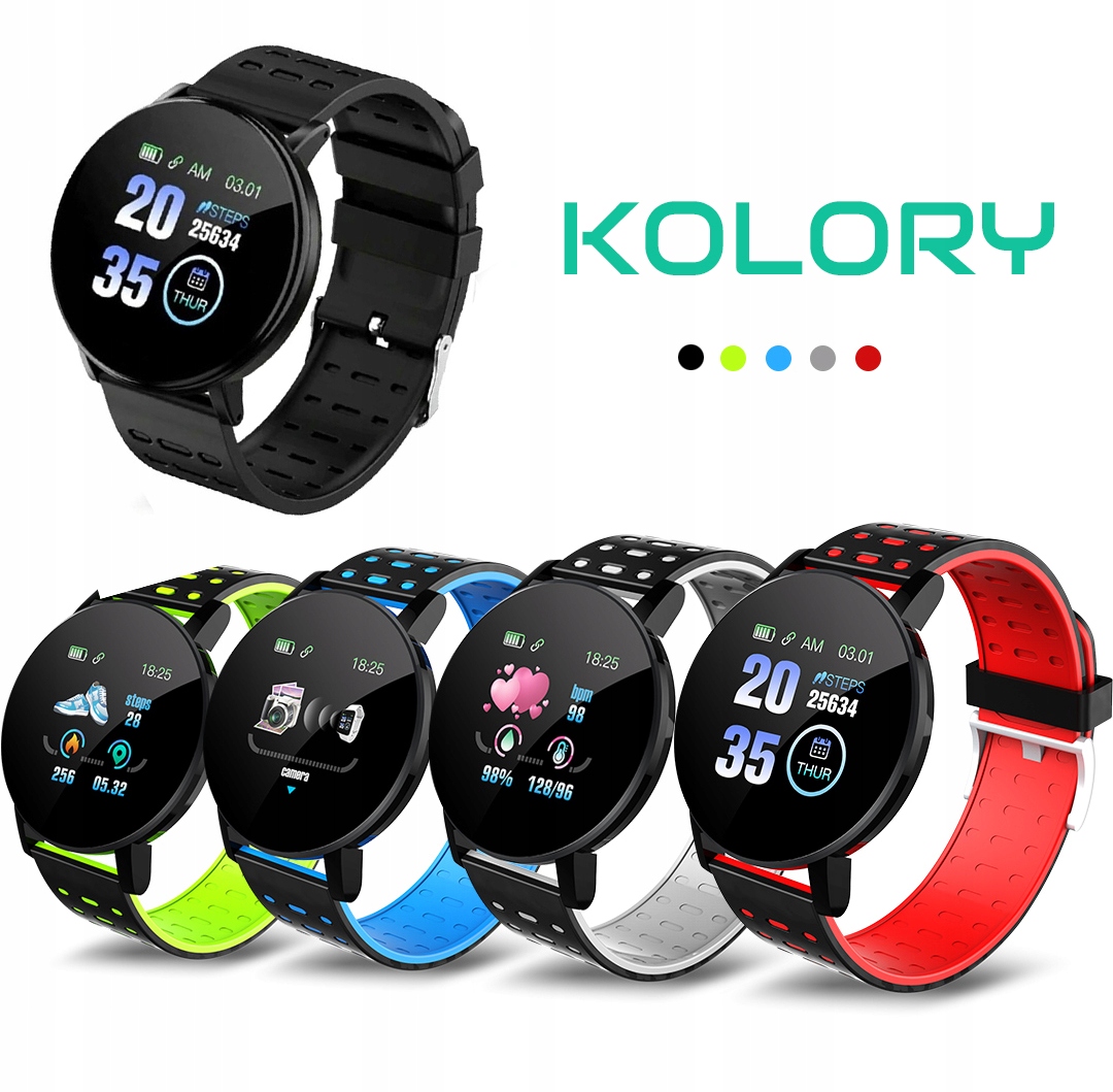 SMARTWATCH Zegarek WODOODPORNY POŁĄCZENIA PL MENU SPORT PULS SMART WATCH EAN (GTIN) 5905555600079