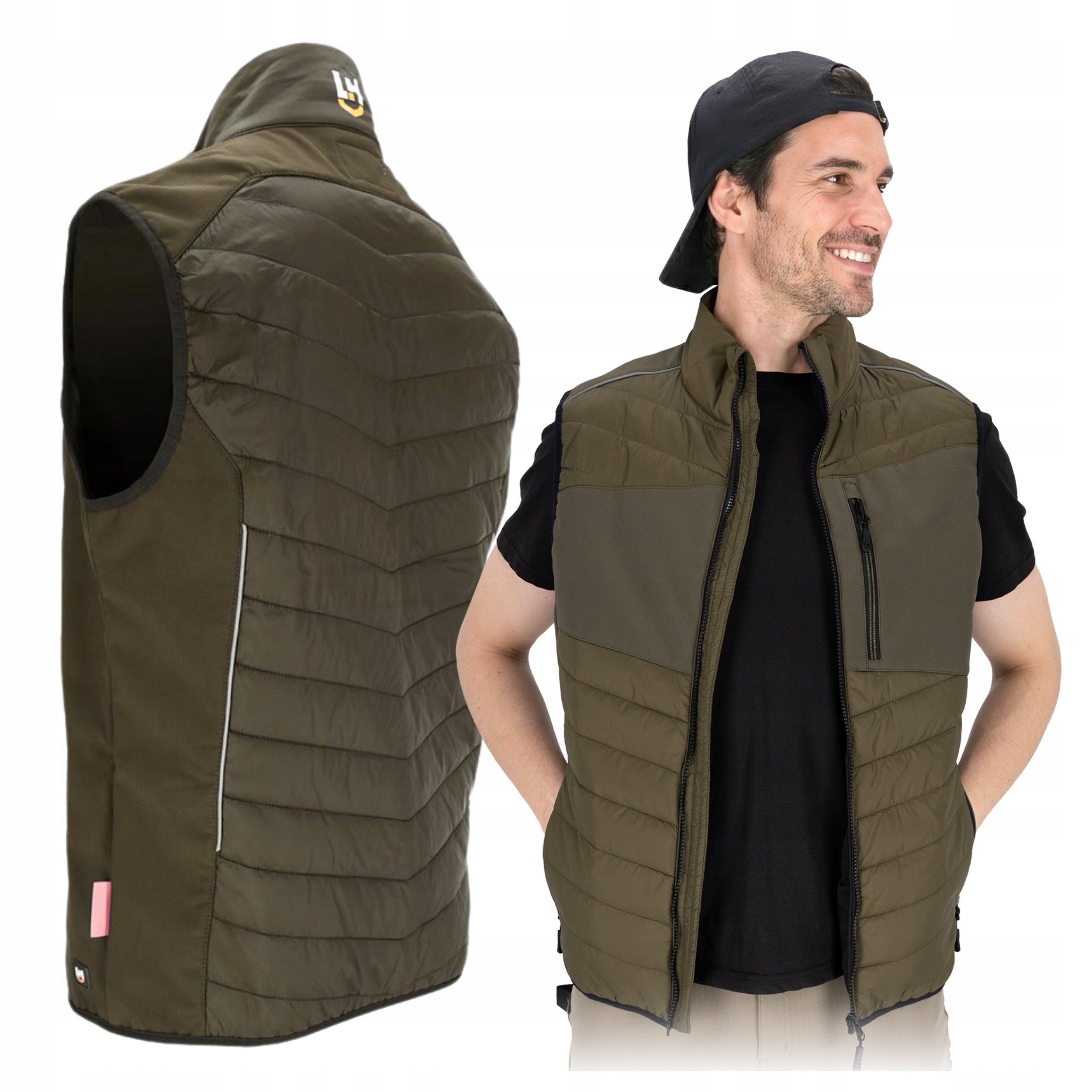 Bezrękawnik męski ocieplany pikowany Kamizelka Robocza męska zielona L