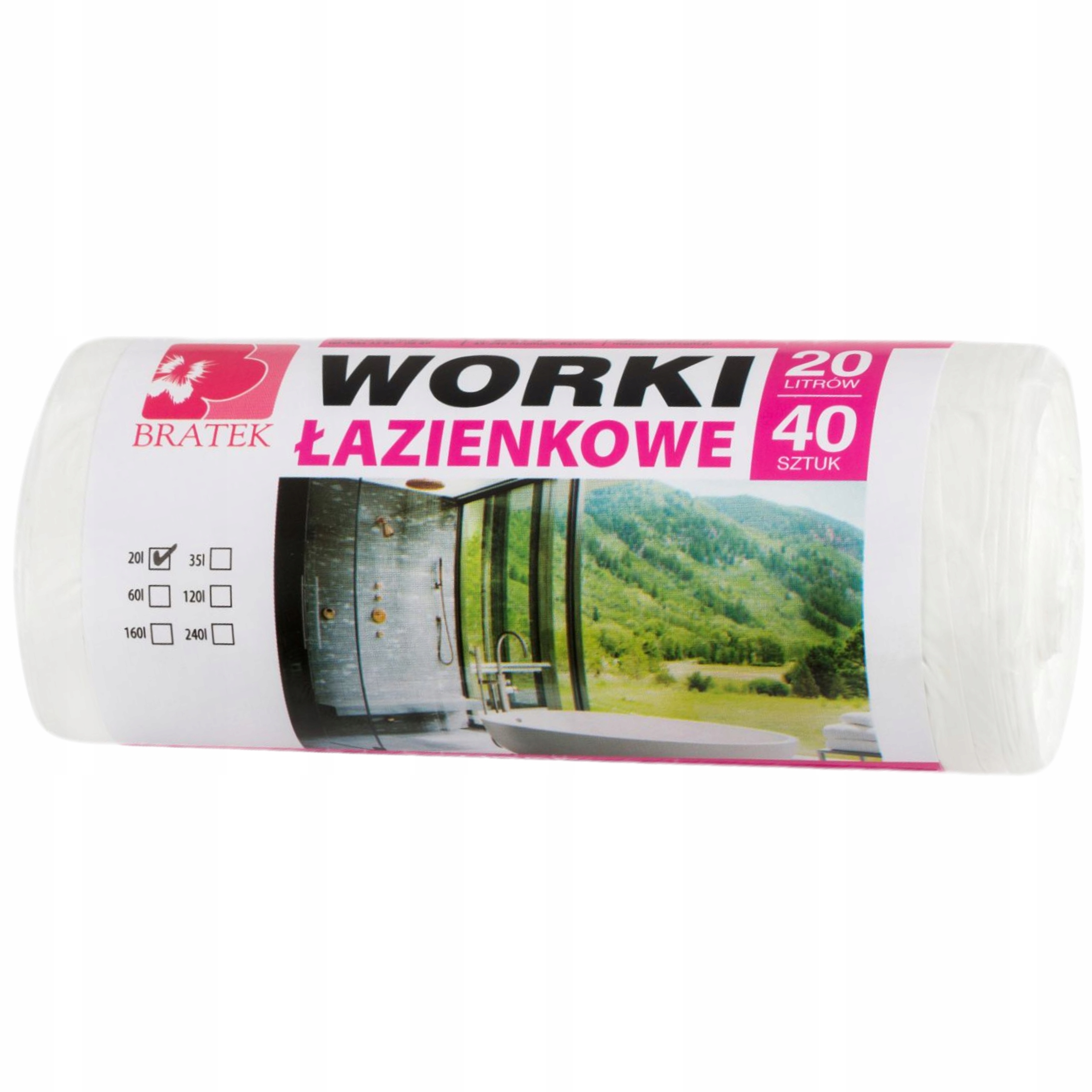

Białe worki Łazienkowe na śmieci kosz 20L 40 szt.