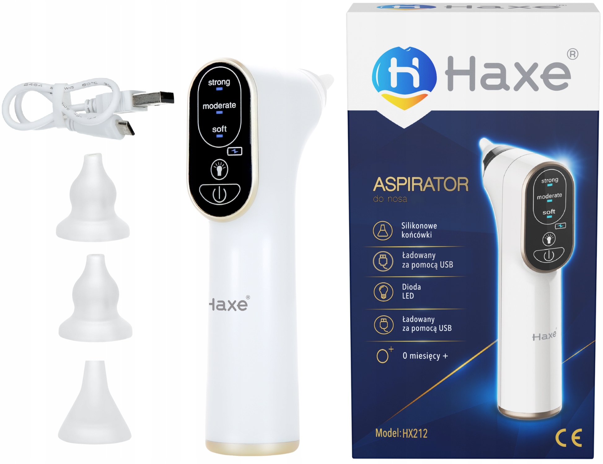 HAXE ELEKTRYCZNY ASPIRATOR DO NOSA NA KATAREK HX212
