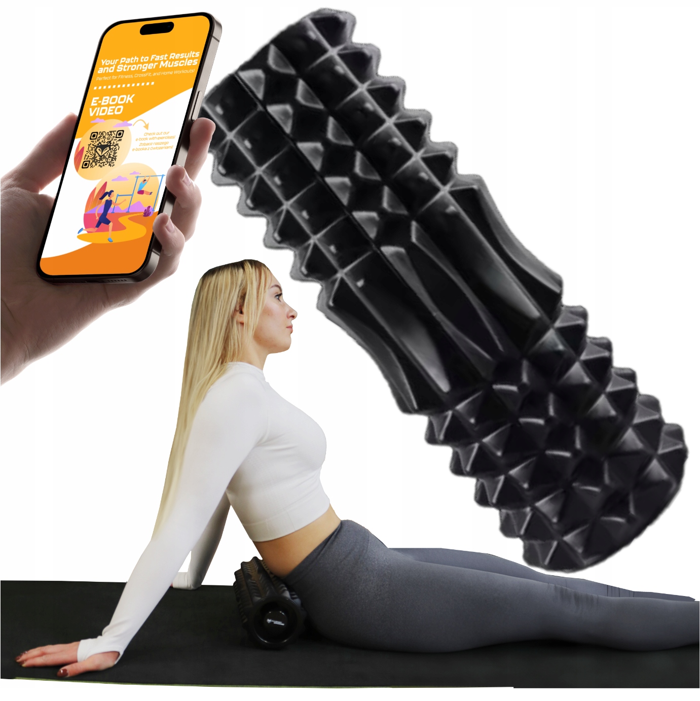 Roller Wałek do Masażu Rehabilitacyjnego z Kolcami Fitness Crossfit Ebook