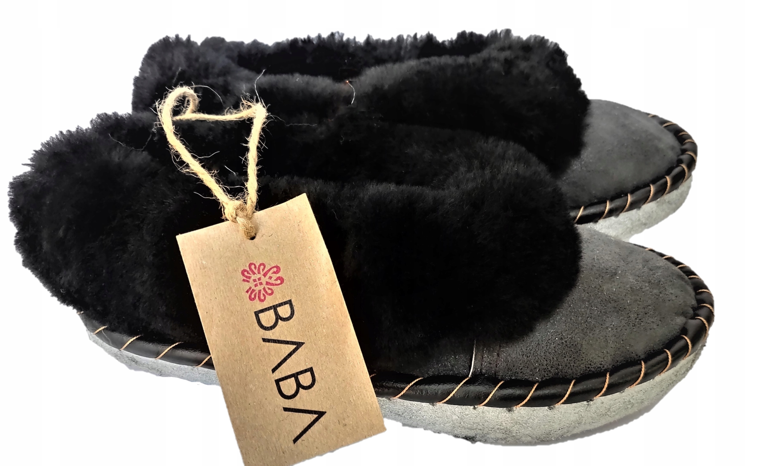 

Bambosze Kapcie Wełniane Góralskie Ciepłe Skórzane