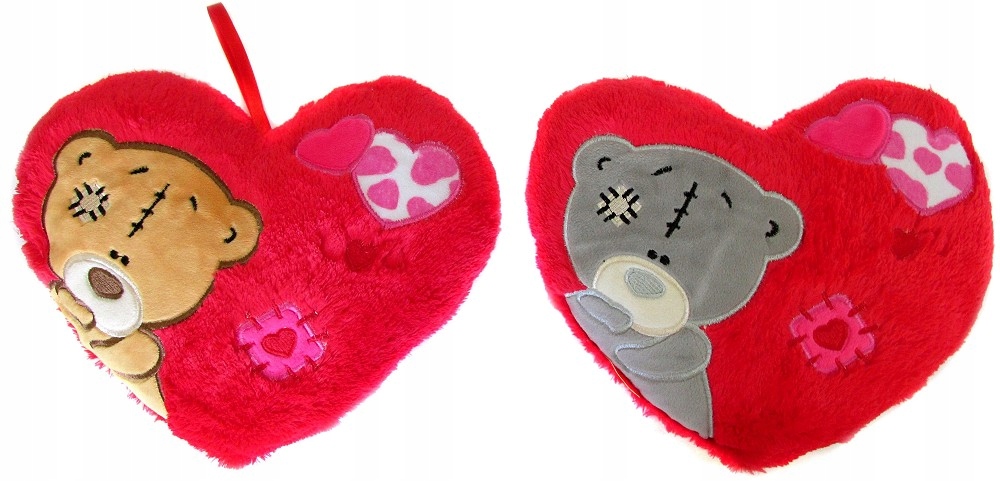 Poduszka serce miś 2 kolory - 48cm WALENTYNKI