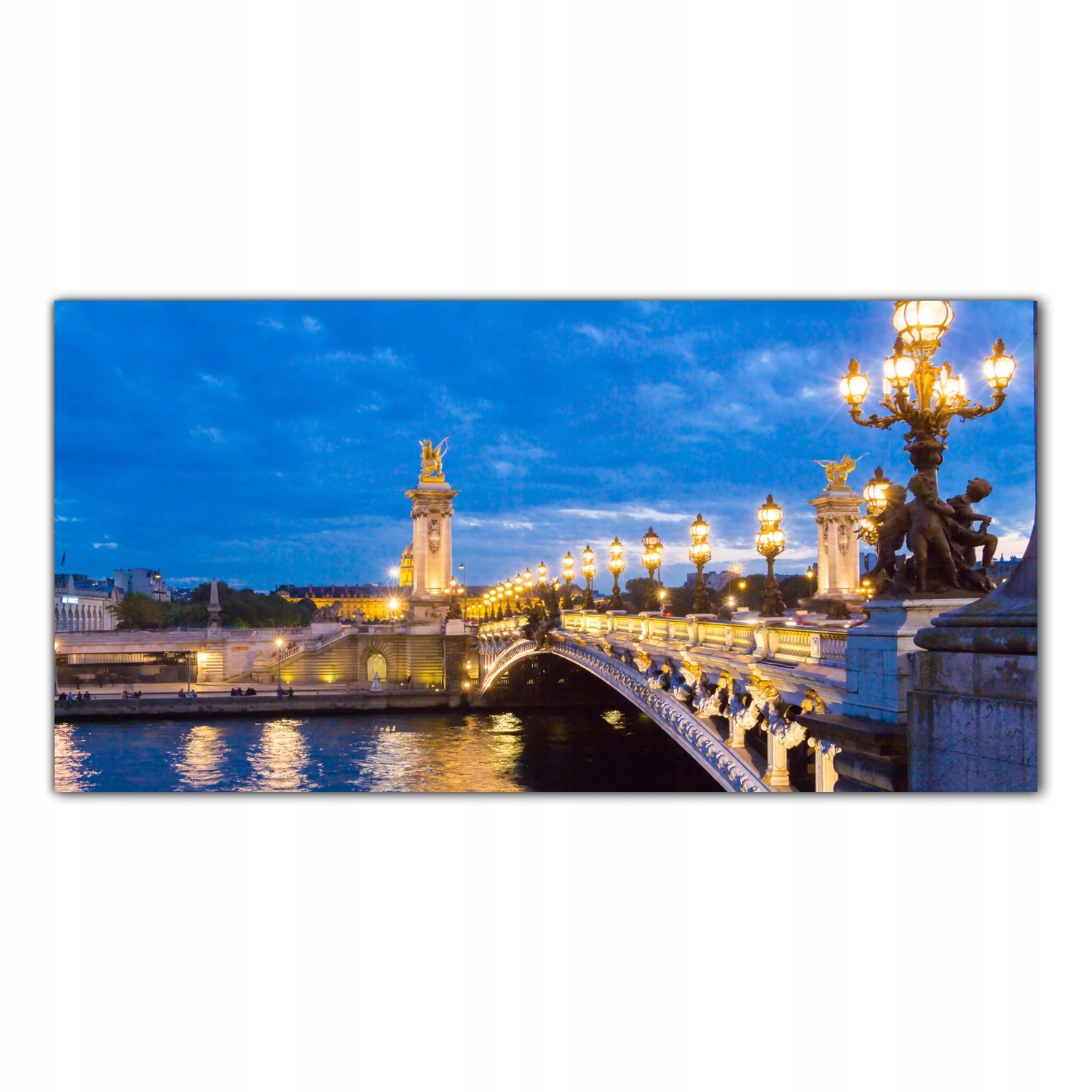 Obraz na skle Foto Most Noc Mesto Paríž 120x60