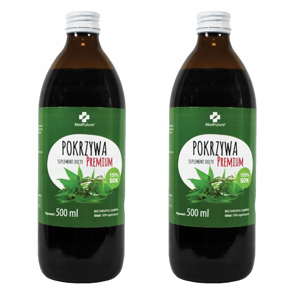 

Sok z pokrzywy 100% naturalny Bez cukrów 1000ml