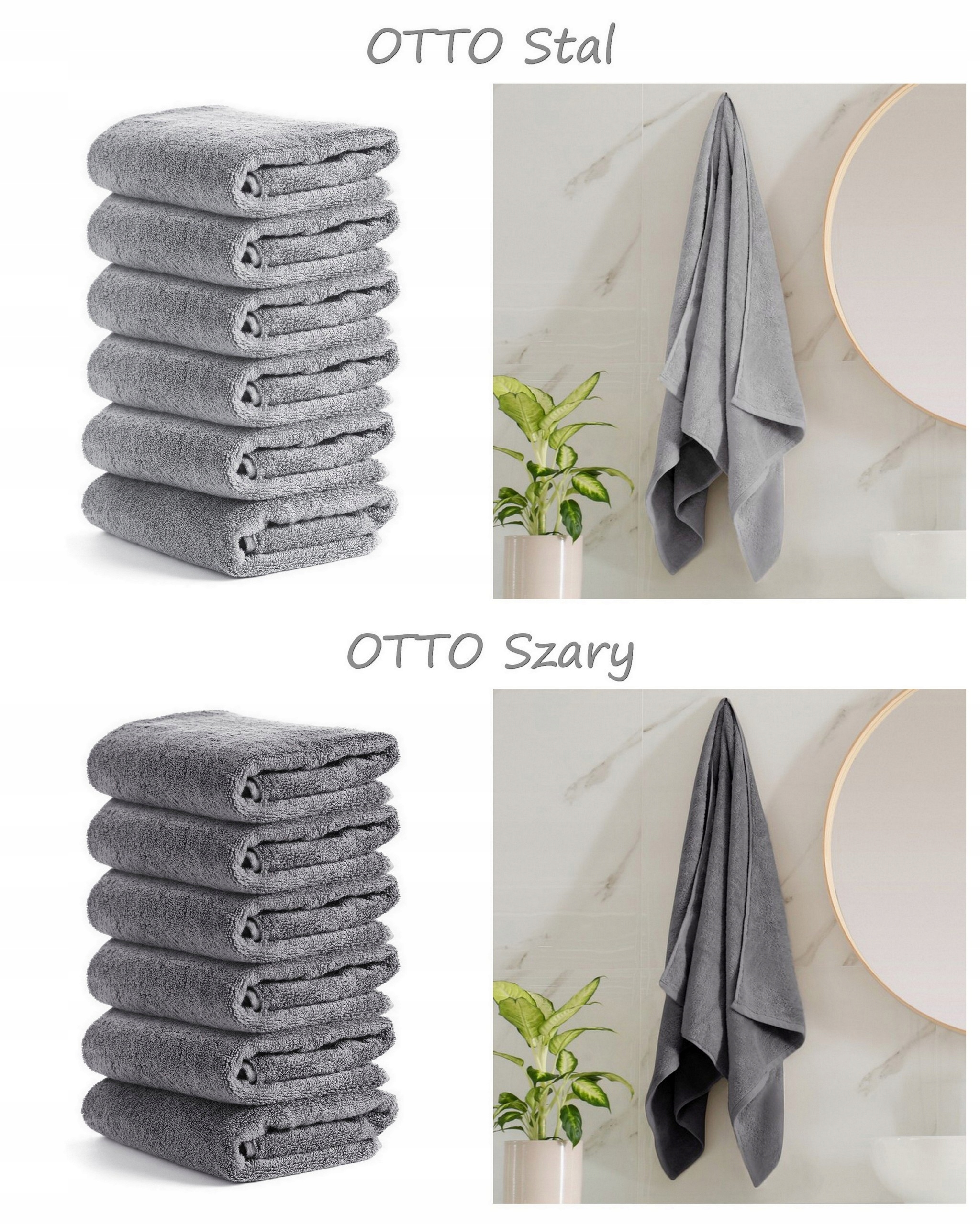 KOMPLET RĘCZNIKÓW FROTE 6x 70x140cm RĘCZNIKI GRUBE Wymiary ręcznika 70x140cm