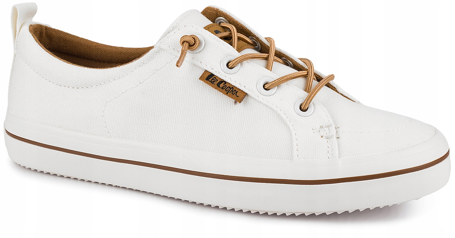 Damskie trampki Lee Cooper białe elastyczne sznurówki 40