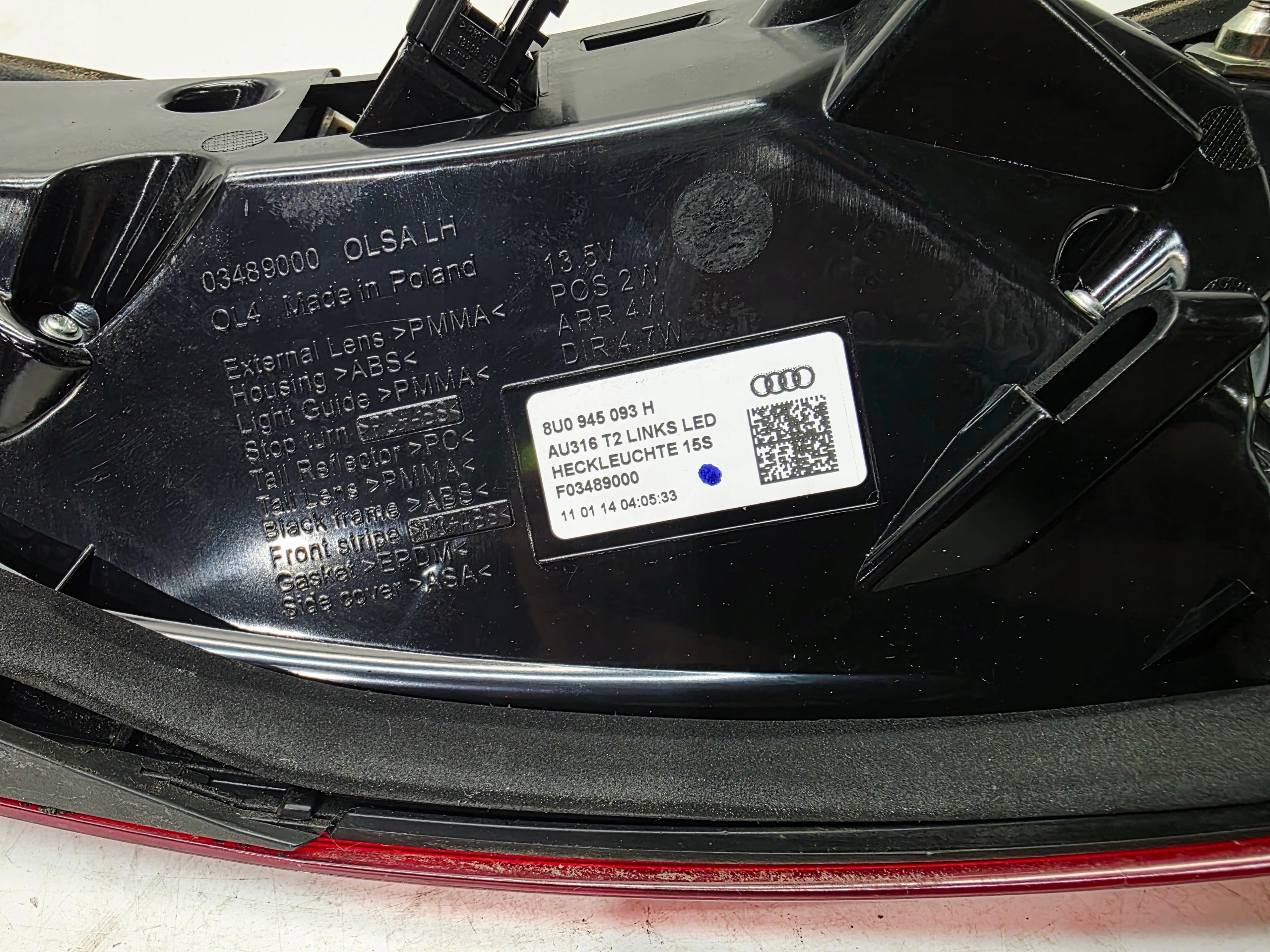 light left rear part LED AUDI Q3 8U 8U0945093H