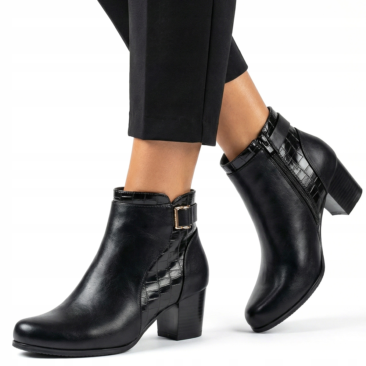 Kotníkové Boty zateplené Širší stabilní sloupek klasické Suwak lehké Wojtyłko 37