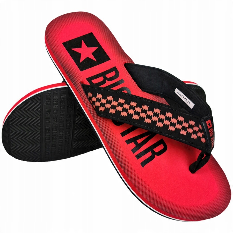 

Klapki Big Star męskie czerwone HH174811 43