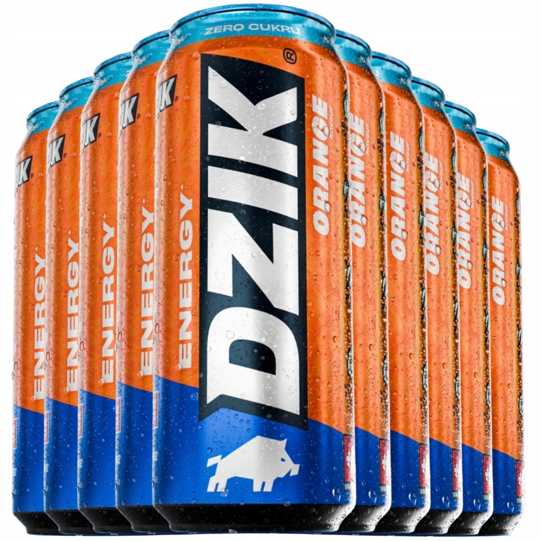 Wk Dzik Energy 500 ml Orange pomarańcza zero cukru energetyk drink kofeina