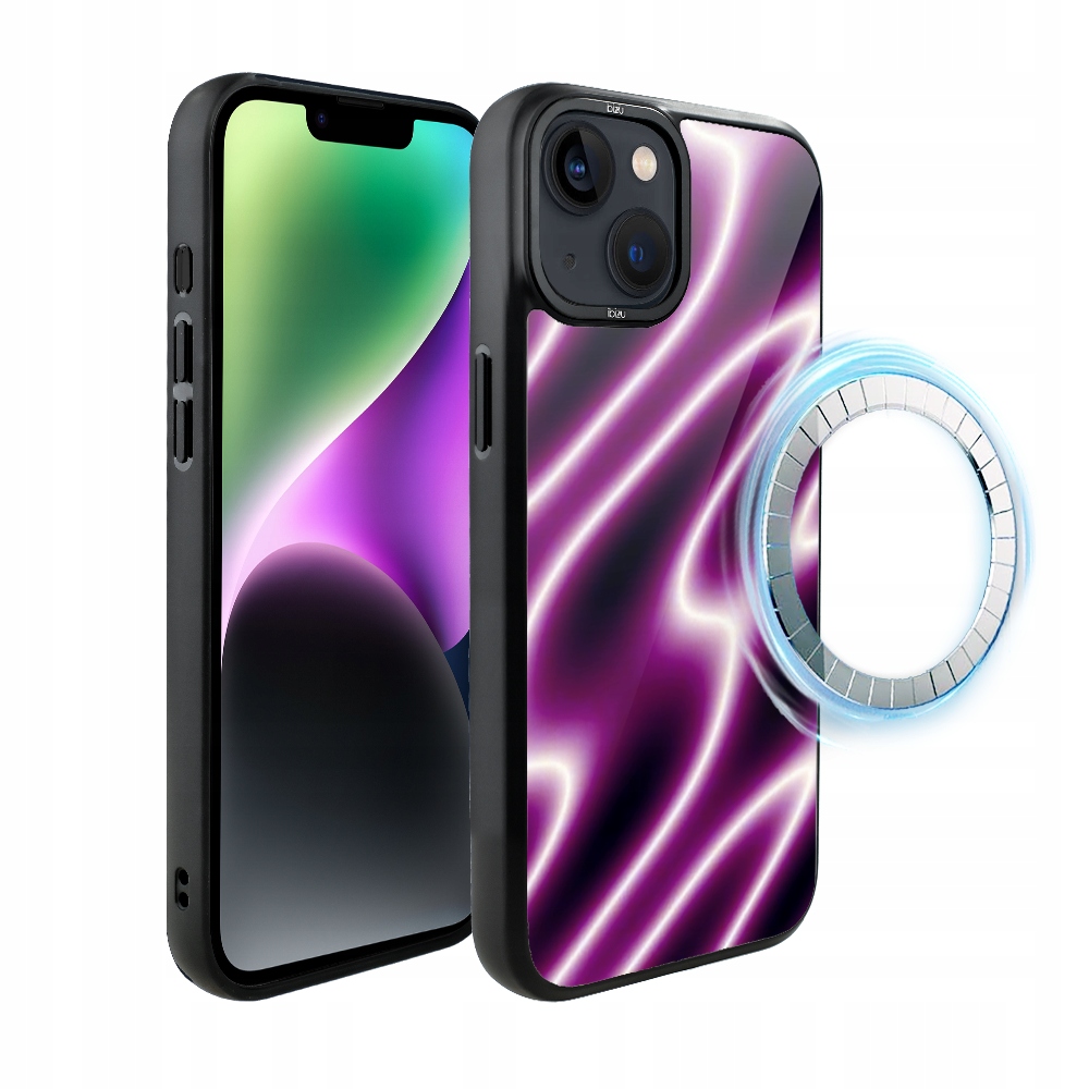 Pouzdro pro iPhone 14 Plus Ibizu DropGuard Matt s MagSafe, neonová vlna