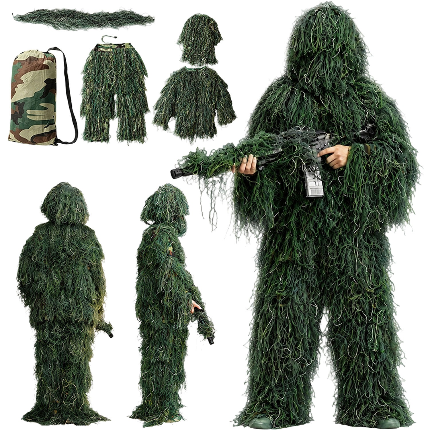 Maskovací oblek Ghillie – maskovací plášť pro fotografování přírody, paintball a airsoft