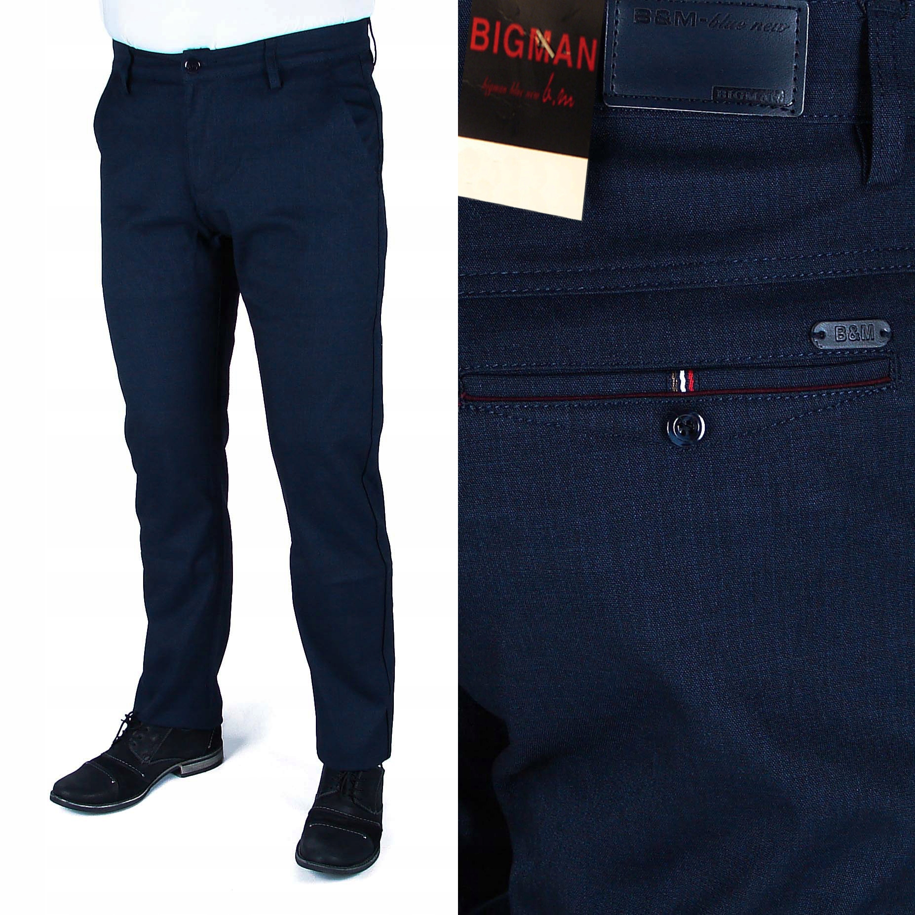 SPODNIE MĘSKIE WIZYTOWE W46 L32 W122 -124 cm