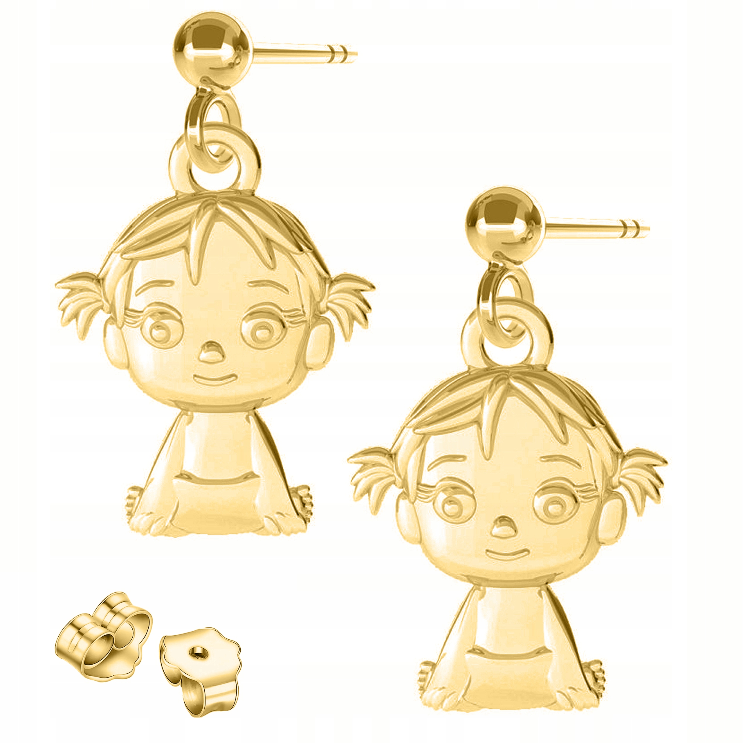 Zlaté Náušnice Dívky Rodina Dívka Stříbro 925