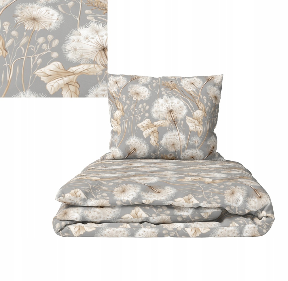 Hotelové Povlečení 160x200 1 povlak Bavlna 100%, vzor: Letní peří šedé