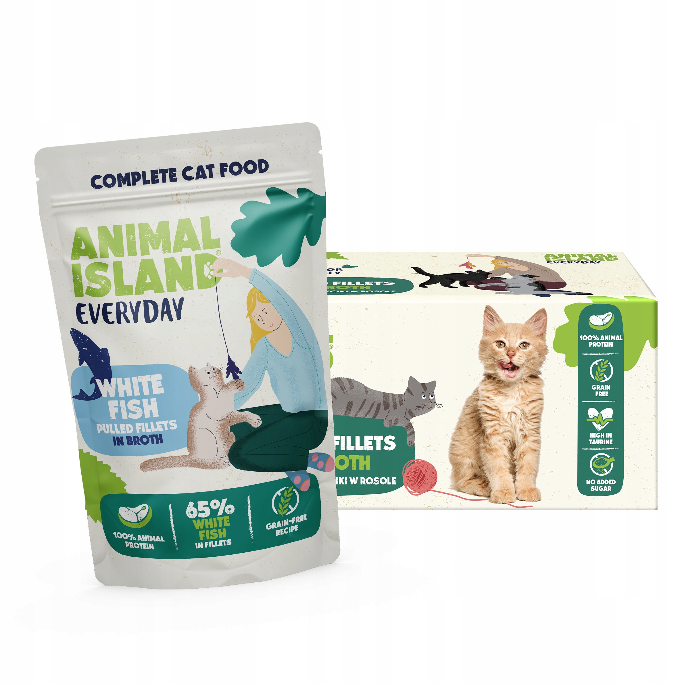 Animal Island Mokra karma dla Kota biała ryba 40X85G Monopak -bez zbóż