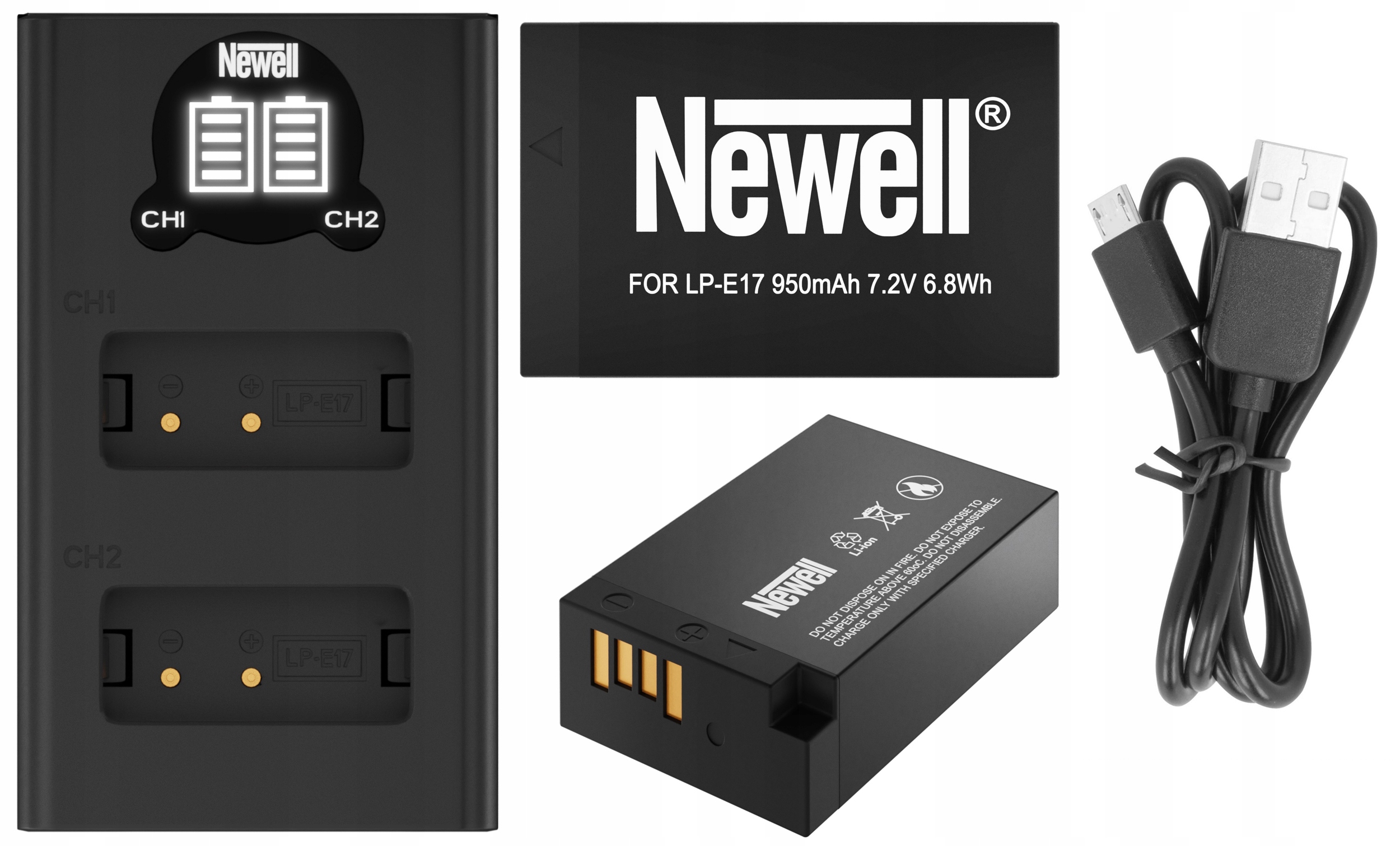 BATERIA AKU. NEWELL LP-E17 do CANON EOS 200D 250D 77D 750D + ŁAD. USB-C
