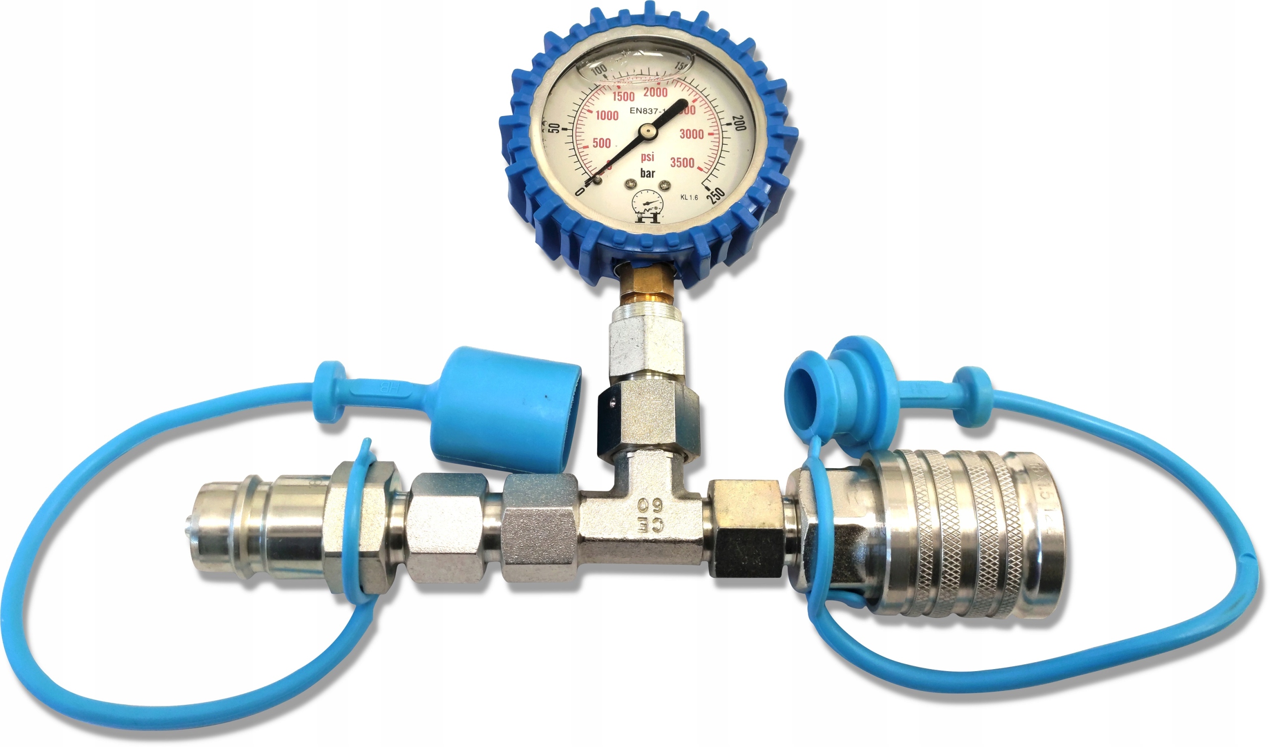 MANOMETR Z KOMPLETEM SZYBKOZŁĄCZY EURO 0 250 Bar