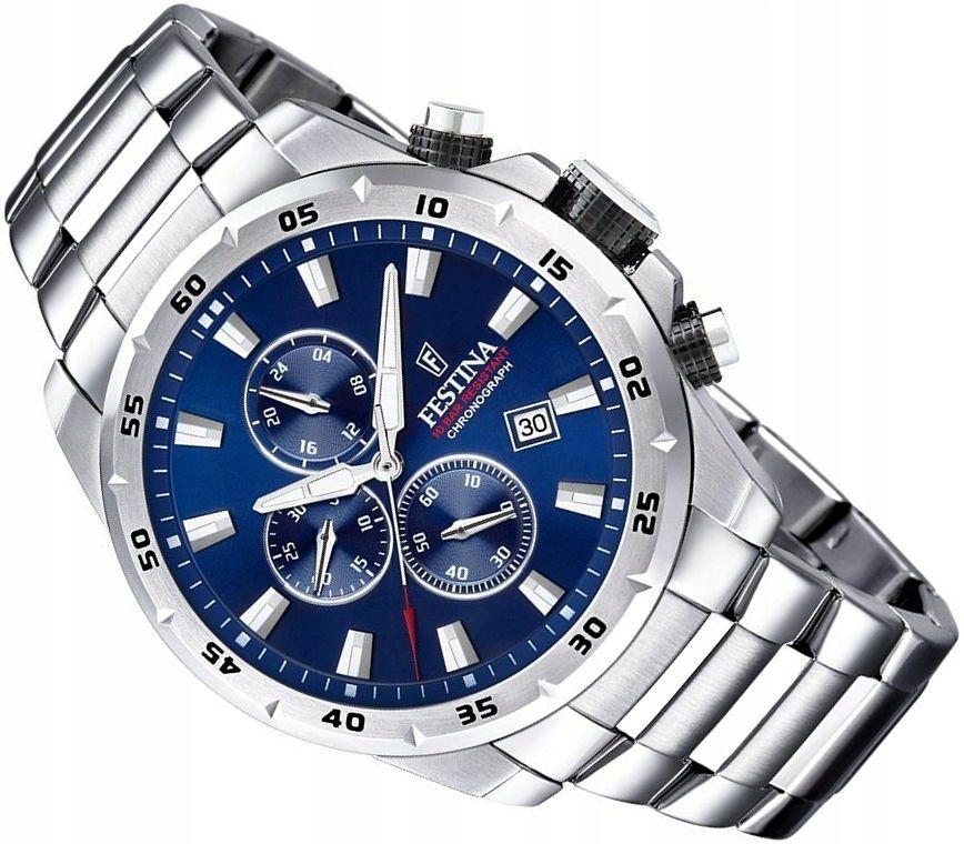 Pánské Hodinky Festina F20463/2 Sportovní Ocelové Chrono S Datem WR100 Set