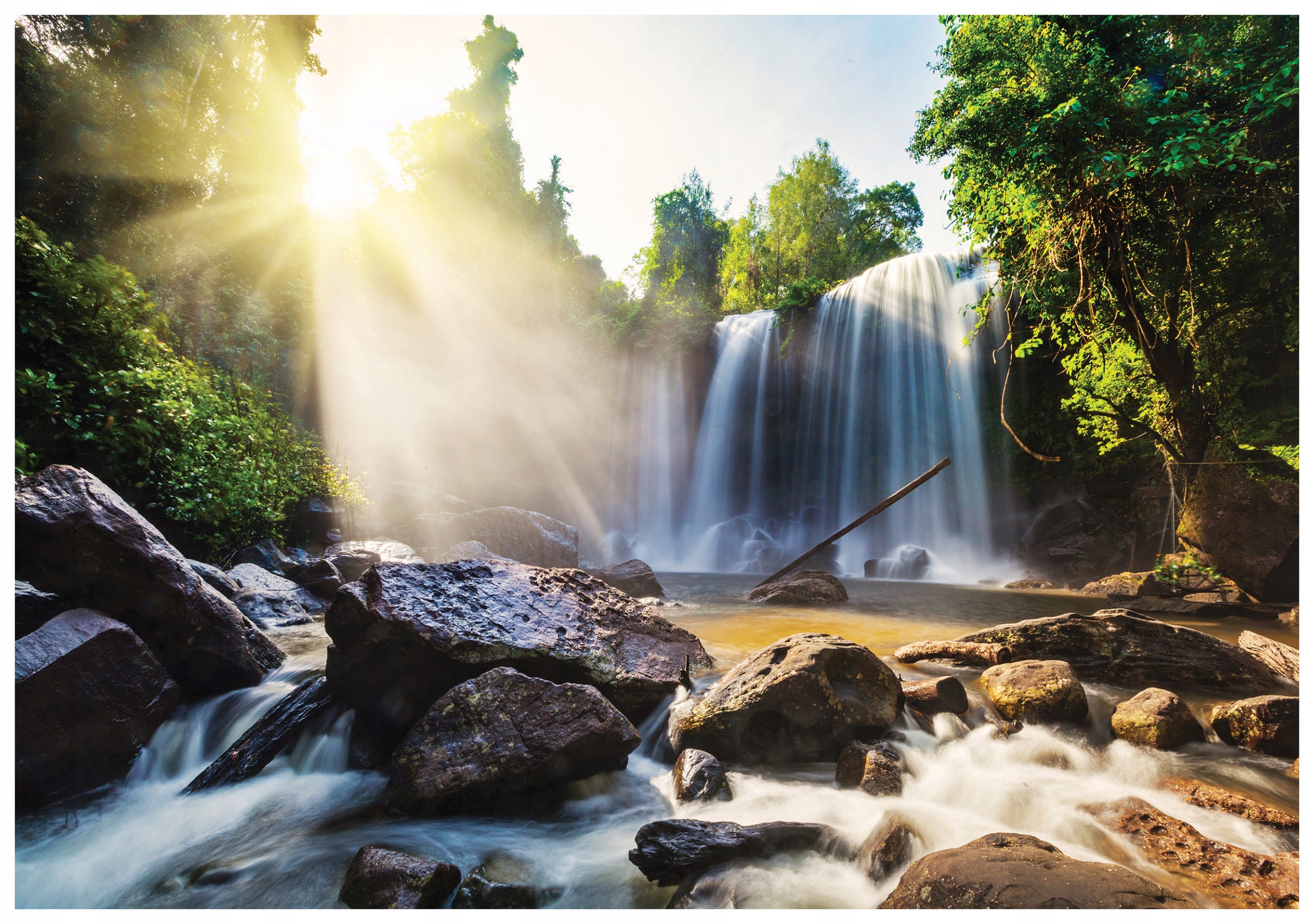 Vliesová fototapeta Vodopád v džungli s přírodou 368x254 na tapety lepidlo