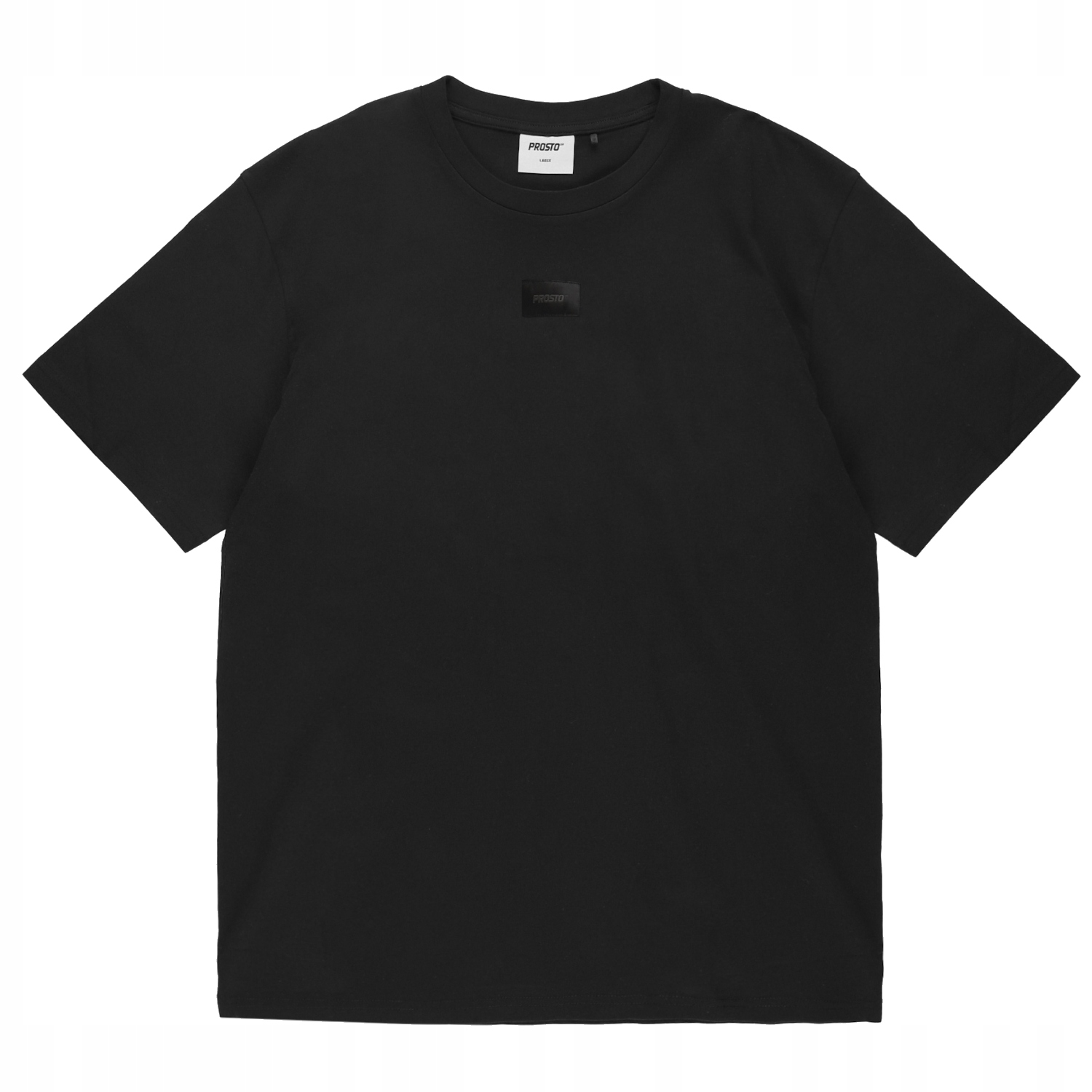 Prosto Jacquard Label Tričko [XL] pánské tričko Bavlna Černá