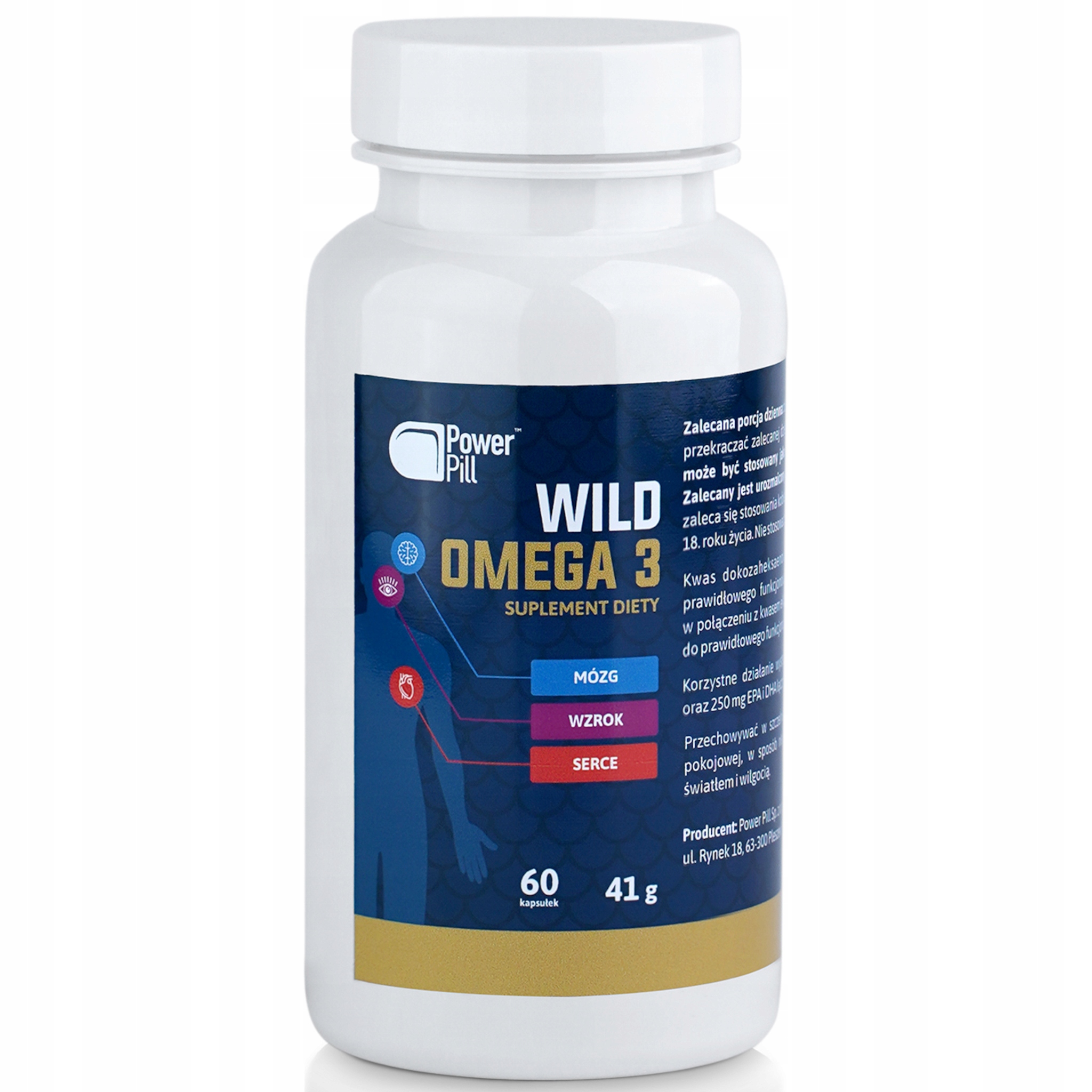 Doplnok POWER PILL Wild Omega 3 60 kaps. EPA a DHA - Mozog, zrak a srdce