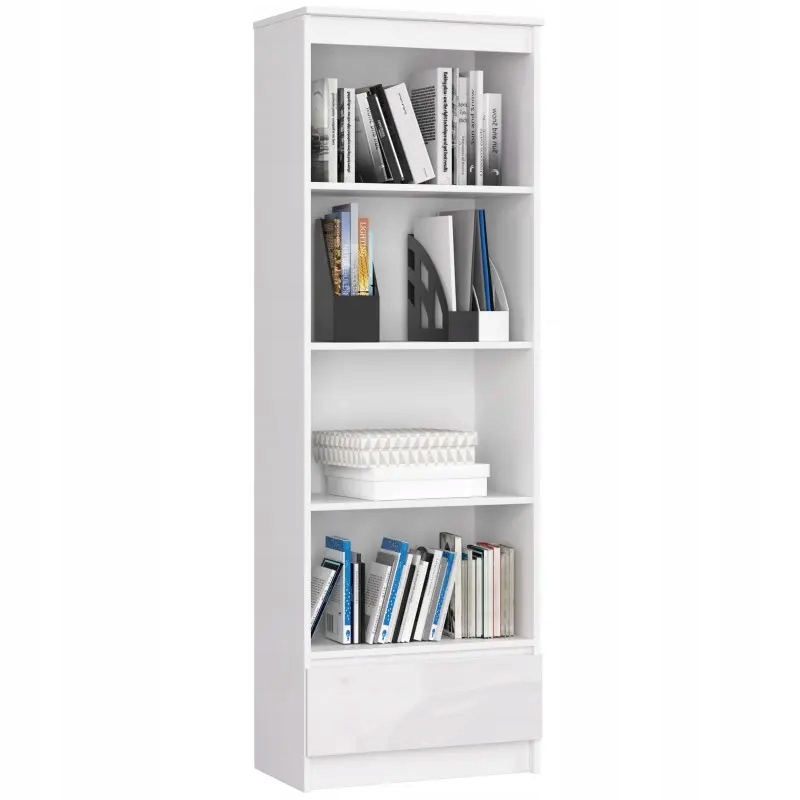 

Regał R 60 cm Clp 1 Szuflada 4 Półki Biały Połysk