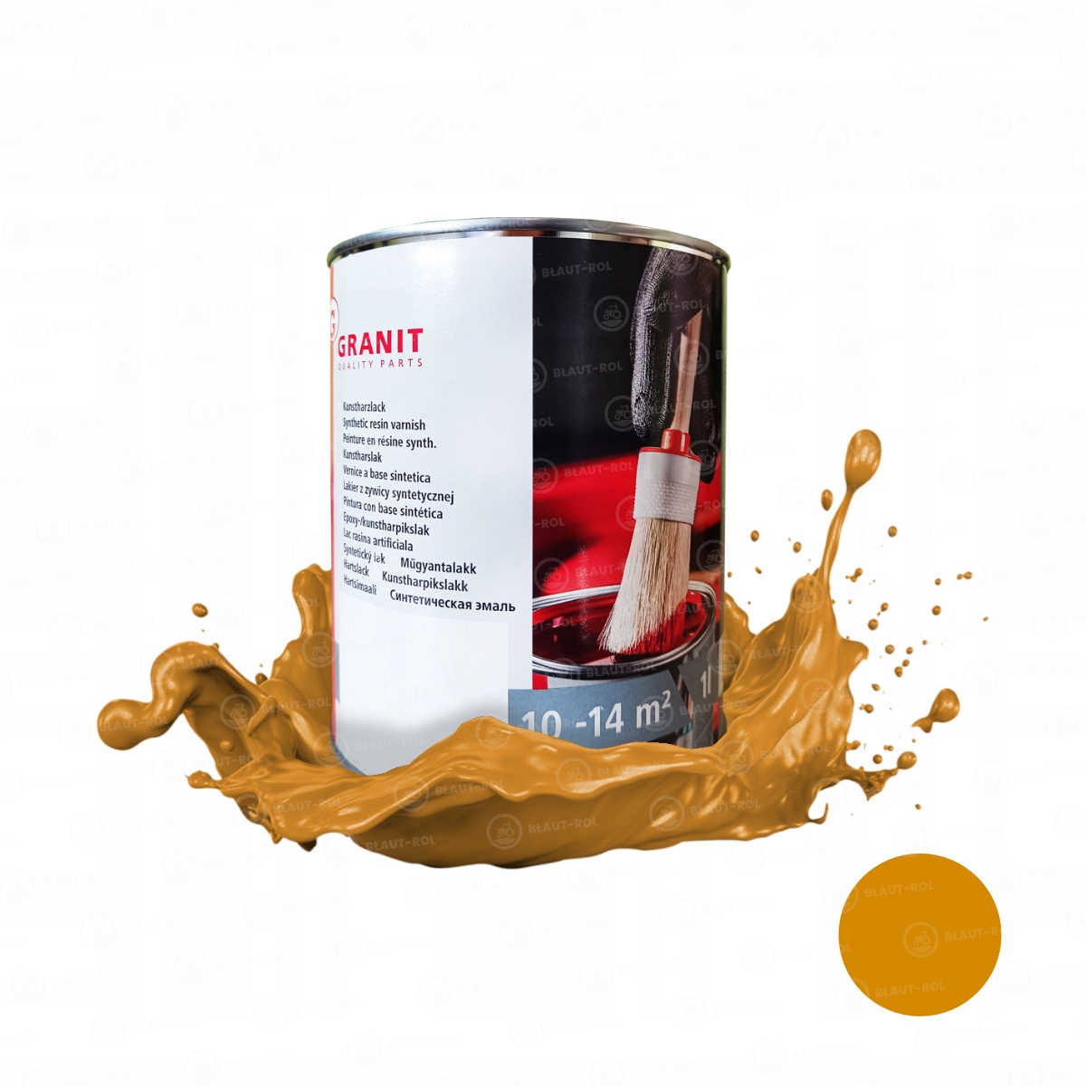 Farba lakier do metalu stali Zółta Żółty do renowacji maszyn Liebherr 1L