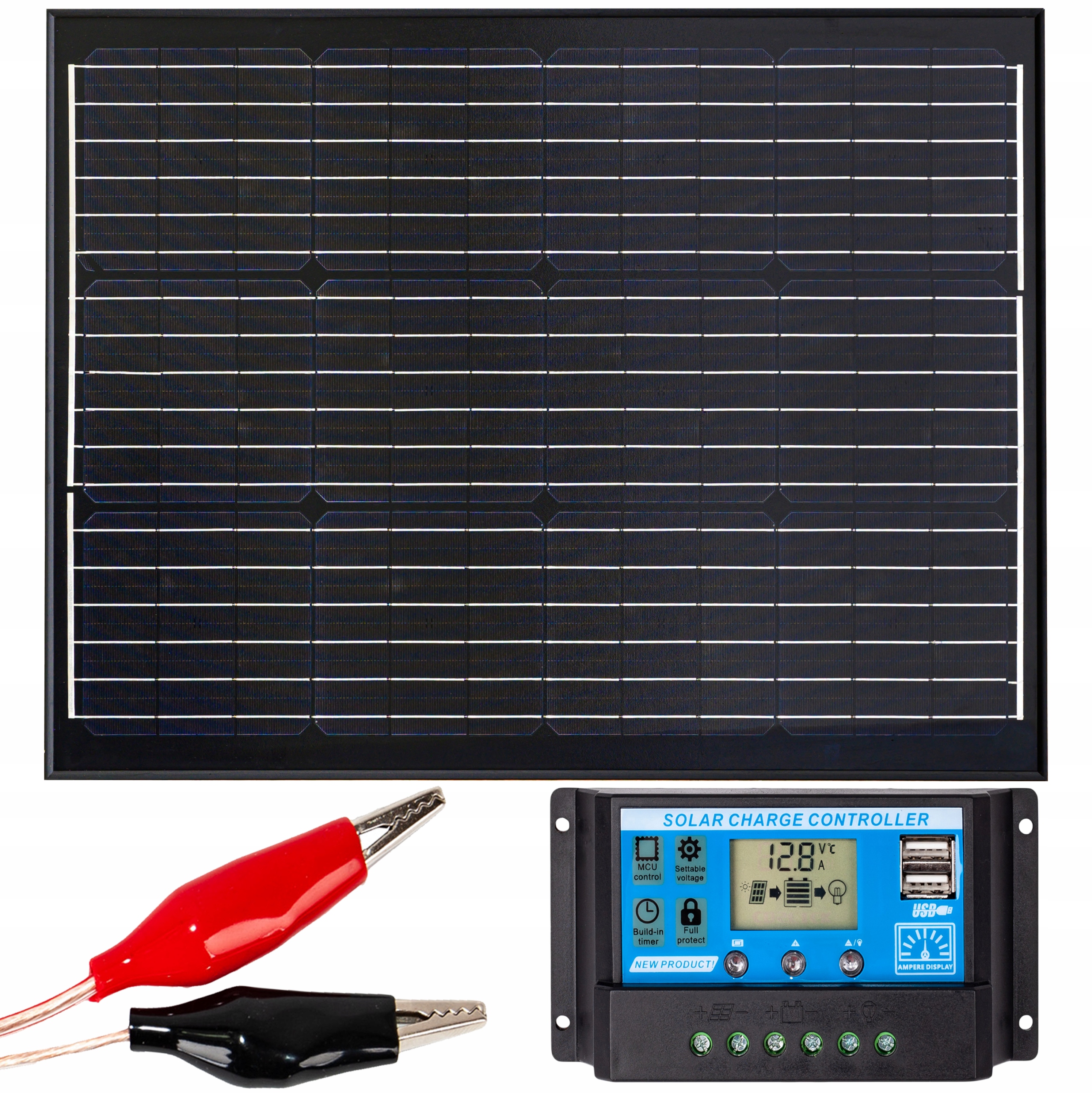 Panel Solarny Bateria Słoneczna 70W 12V Regulator