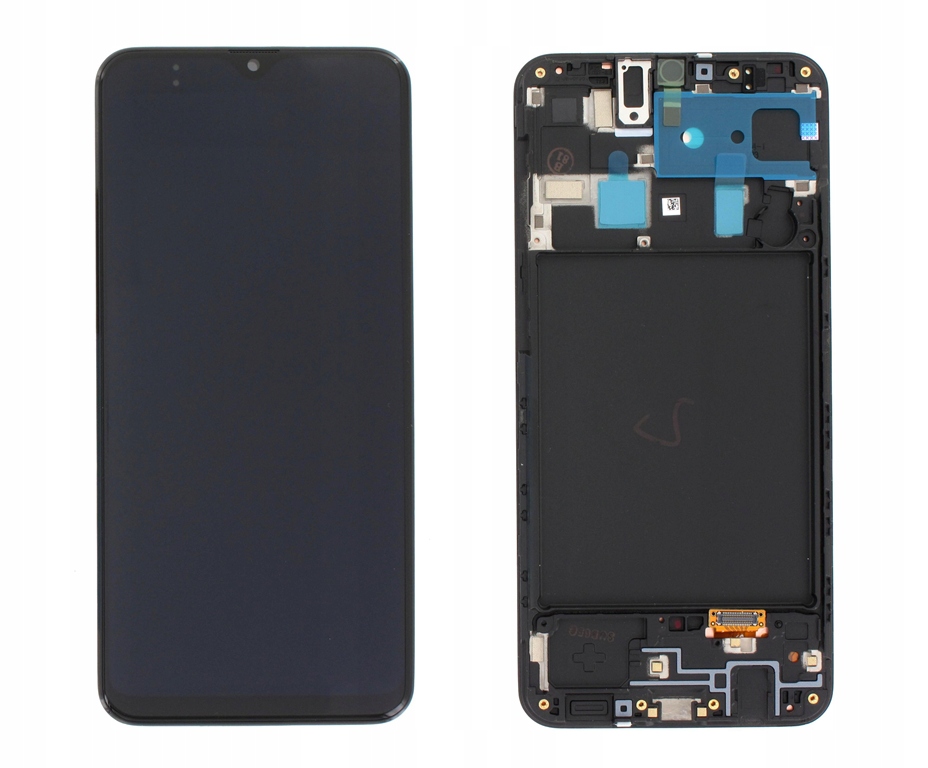 Org LCD displej Samsung A20/M10s SM-A205/M107 Černý S Rámečkem