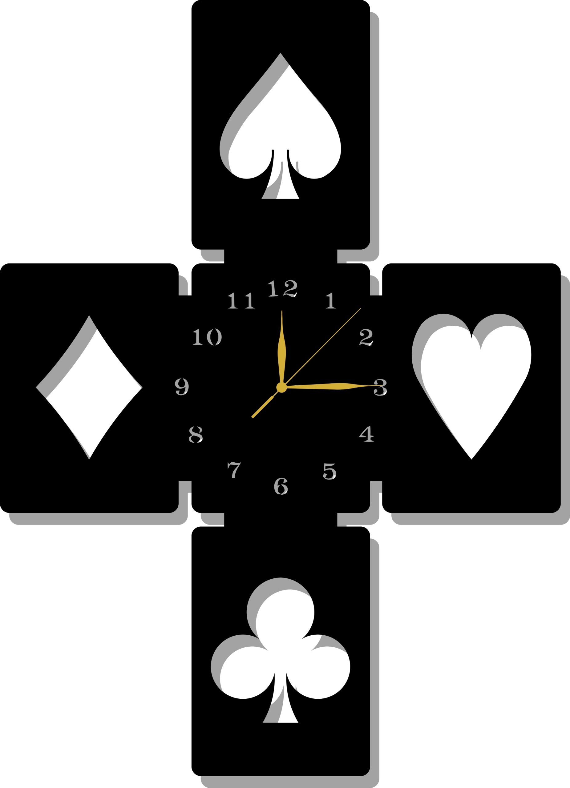 Nástěnné Hodiny Na Karty 70 CM XXL 16 Barev