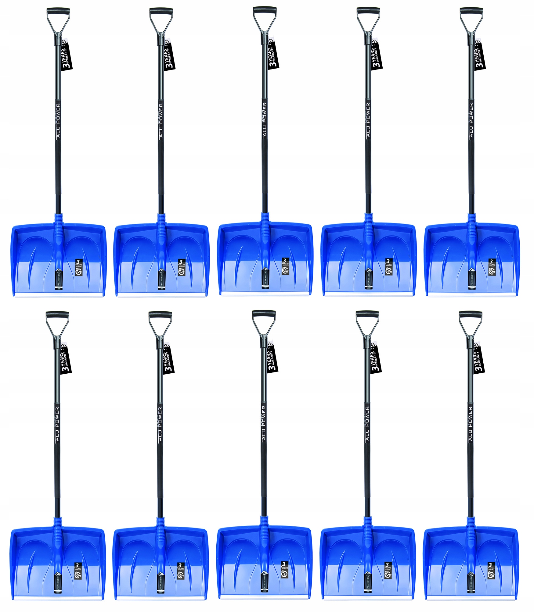 10x Lopata na sníh hliníková ergonomická Ilefe modrá