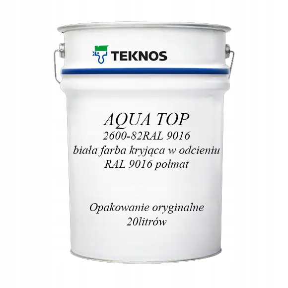 Teknos biała farba zewnętrzna do każdego drewna Top 2600-82 RAL9016 20L