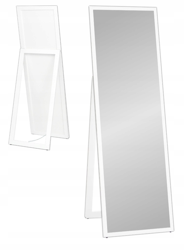 LUSTRO STOJĄCE WĄSKA RAMA 160x50 BIAŁA lub CZARNA Wysokość 1600 mm