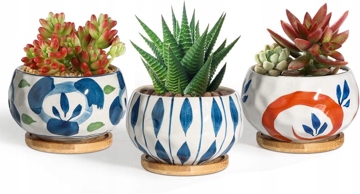 

Zestaw Ceramicznych Doniczek W Japońskim Stylu