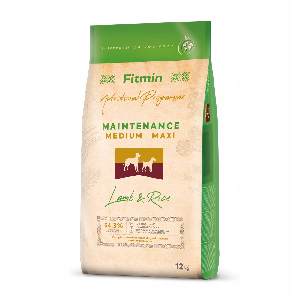 Fitmin Dog Lamb &amp; Rice Medium/Maxi 12kg