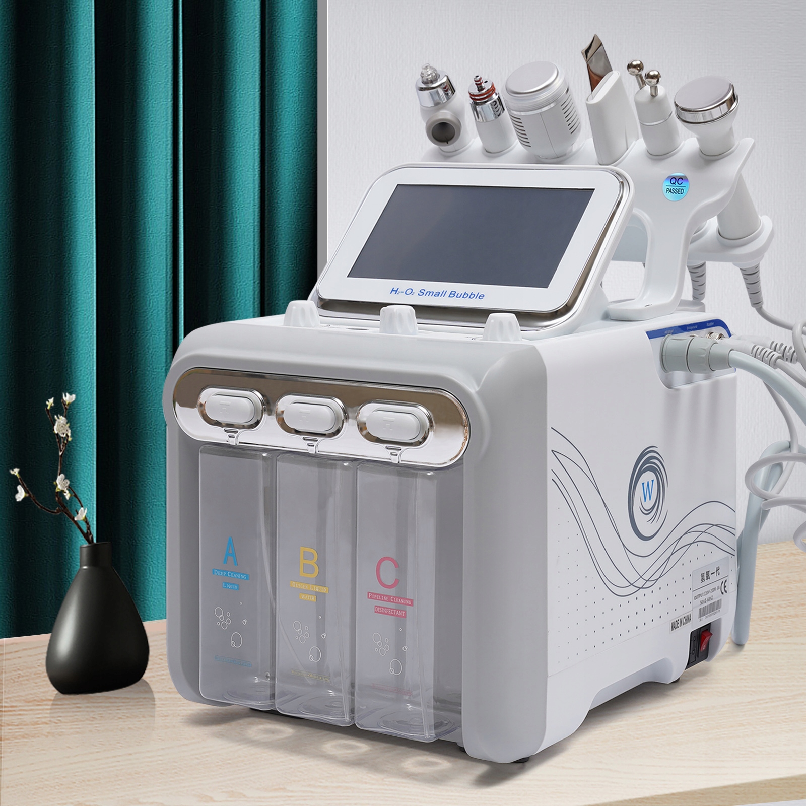 6 w 1 Wodorowo-tlenowy miernik urody 110-240V Model WK 6 uchwytów 110-240V