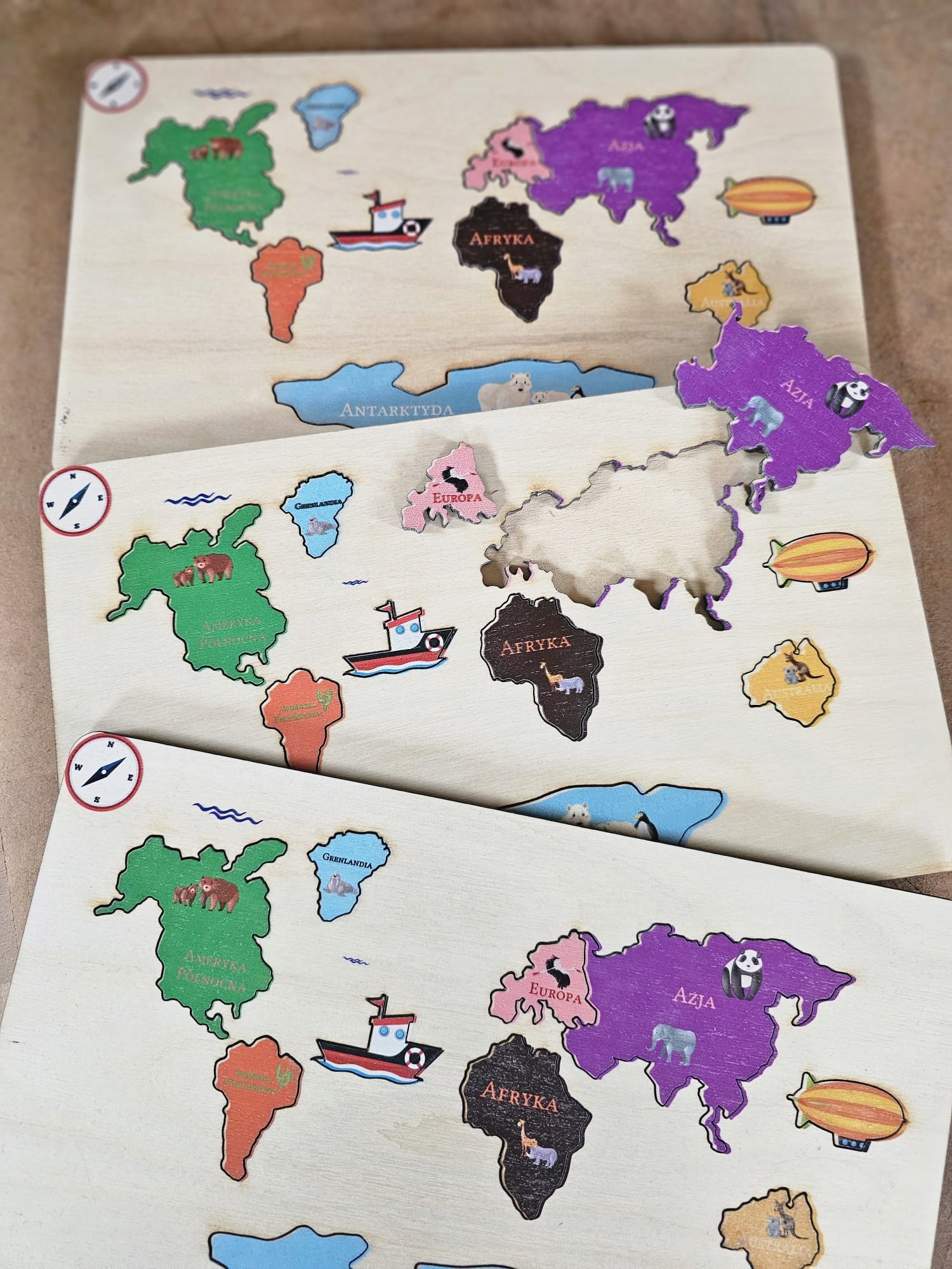 Puzzle mapa świata dla dzieci Typ zabawki i maskotki