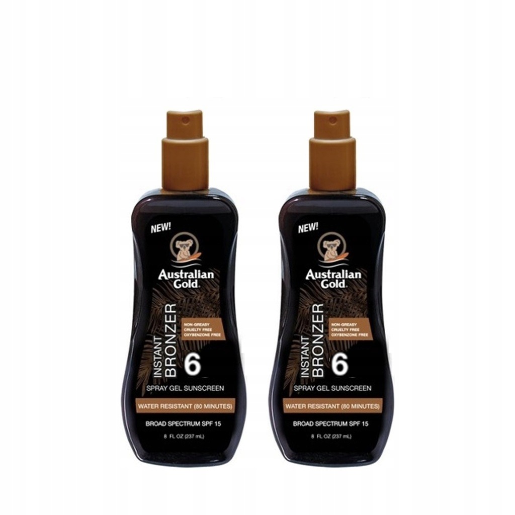 Australian Gold SPF6 sprej 2x 237 ml na opalování s bronzerem
