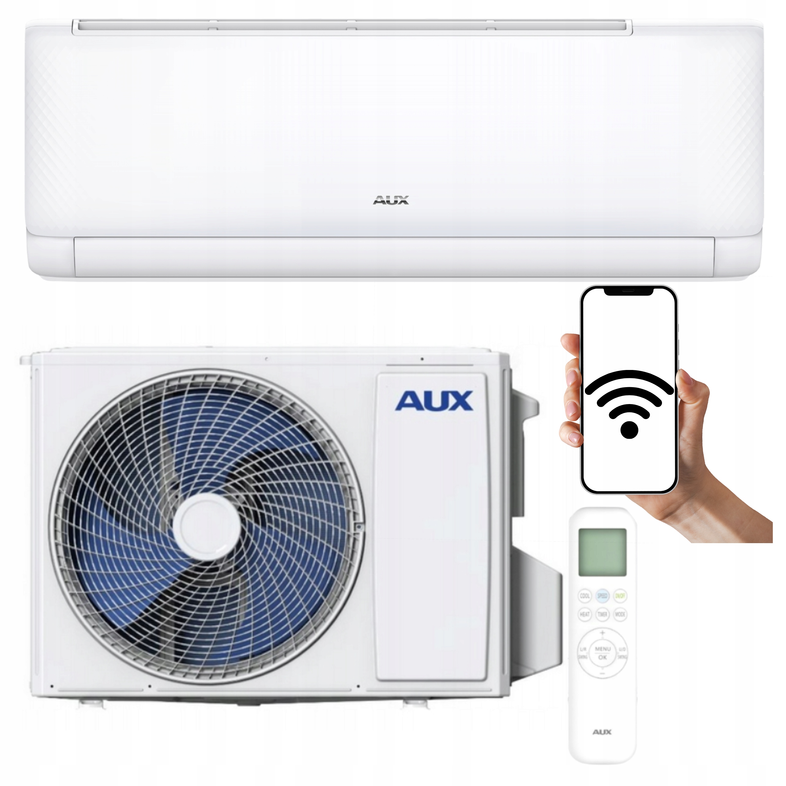 Klimatizace Aux Q-Smart Eco 3,5kW Wifi Nástěnná klimatizace pro dům i kancelář