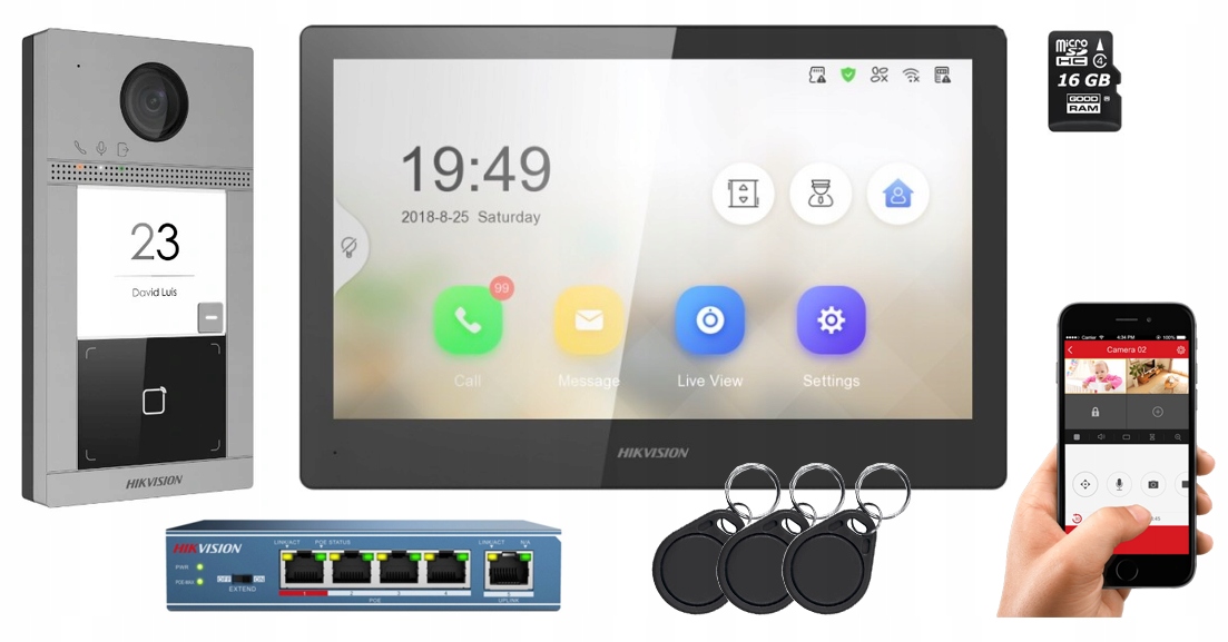 Ip Wifi LCD Videovrátnik 10'' Hikvision Villa Full