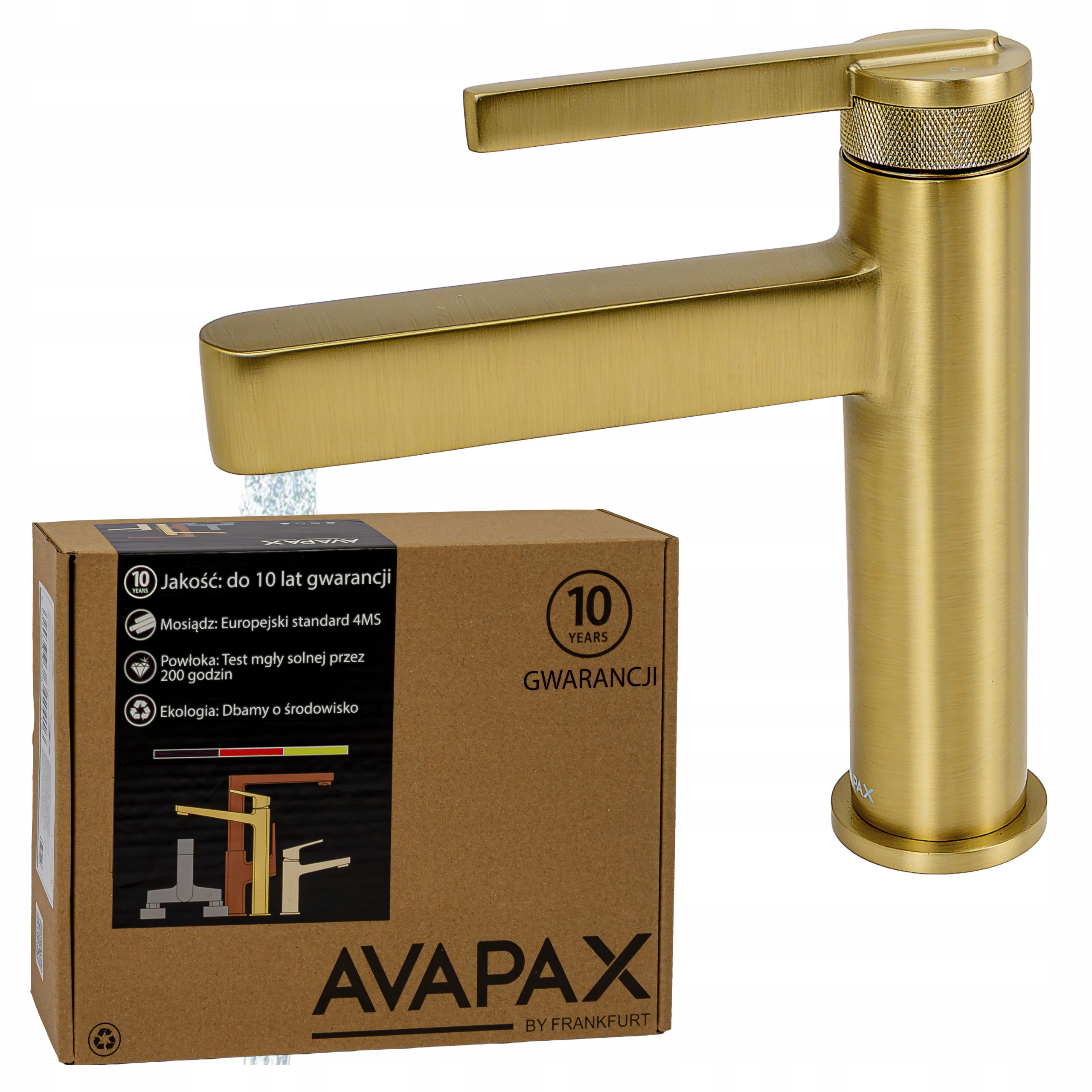 Stojanková umývadlová batéria, zlatý brúsený kohútik pre umývadlo Gold Avapax