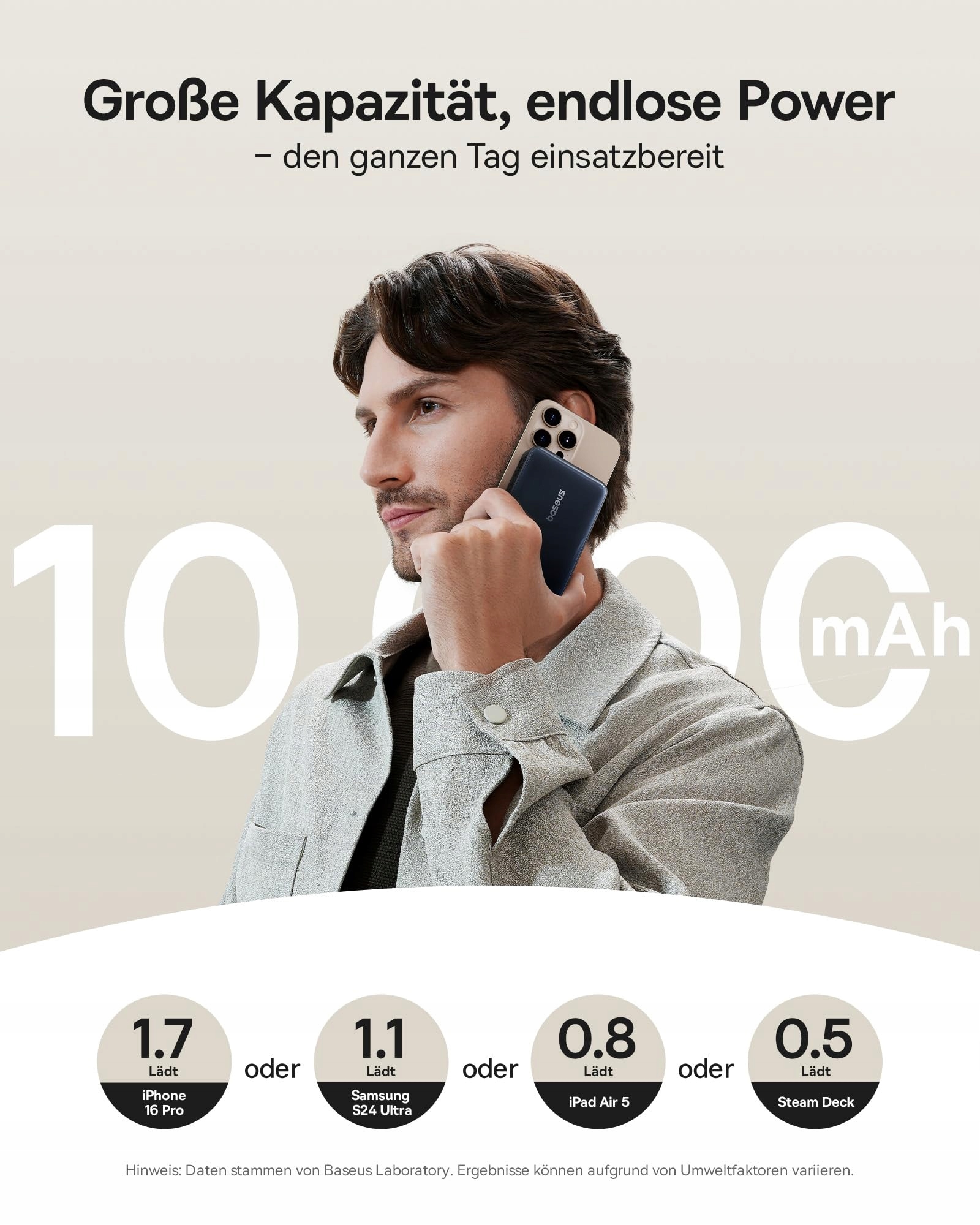 BASEUS Nomos Qi2 Magsafe Powerbank 15W Magnetyczna Dla iPhone 10000mAh — miniatura 7