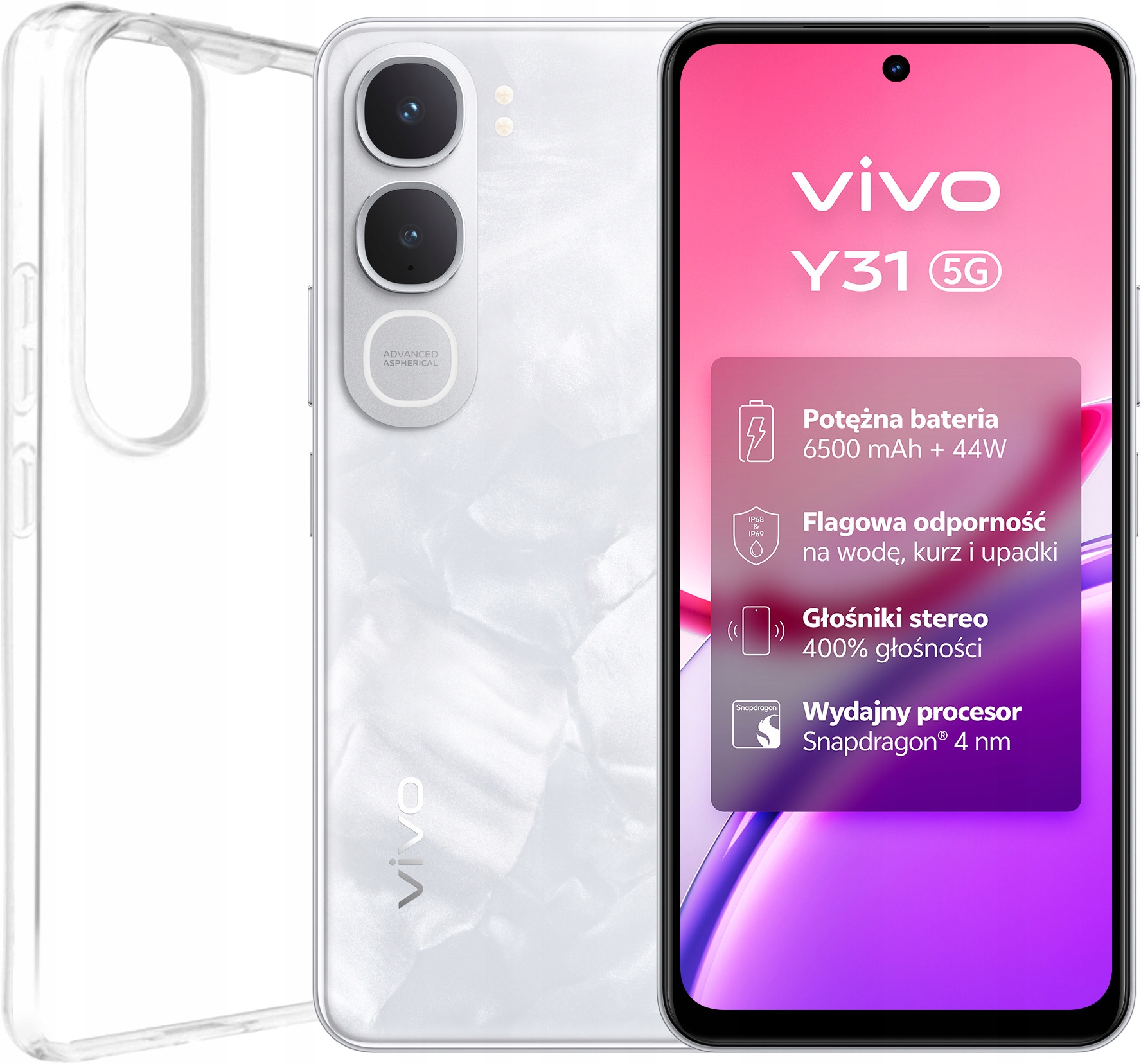 Smartfon Vivo Y31 5G 6/256GB 6.68" 120Hz Biały