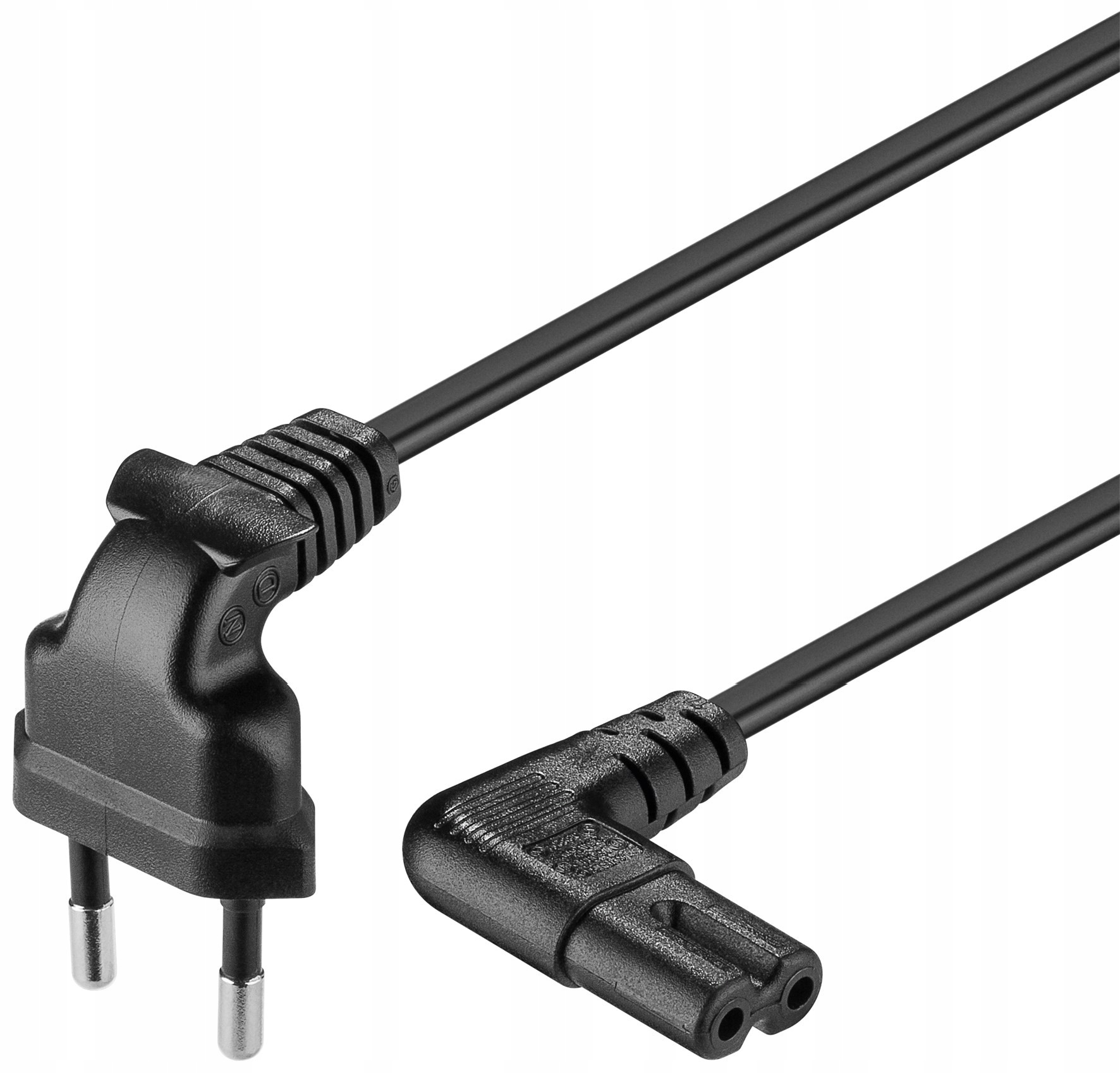 

Kabel zasilający kątowy euro C7 ósemka 5.0m czarny